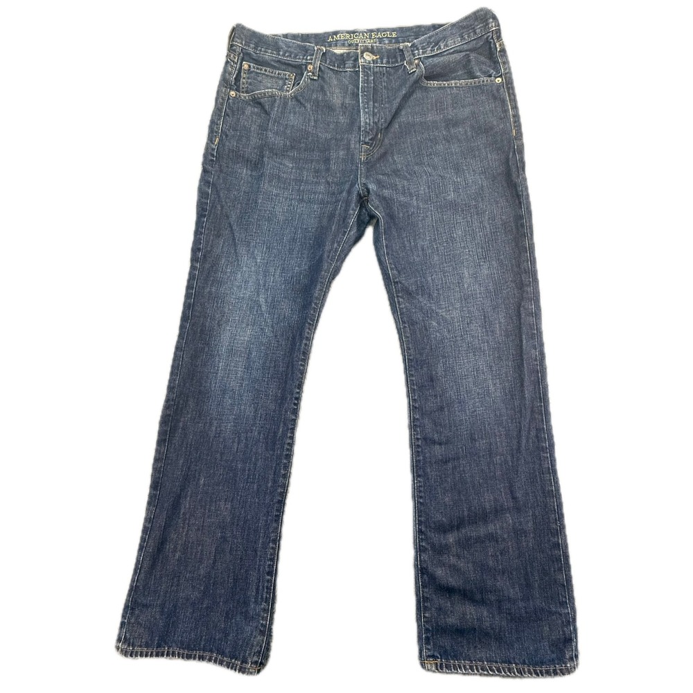 American Eagle Original Boot Jeans Mens 38x32 Blue Dark Wash Denim 100% Cotton